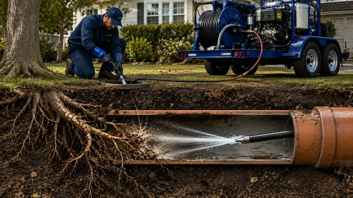 Tree Root Removal with Hydro Jetting in Monterey Park